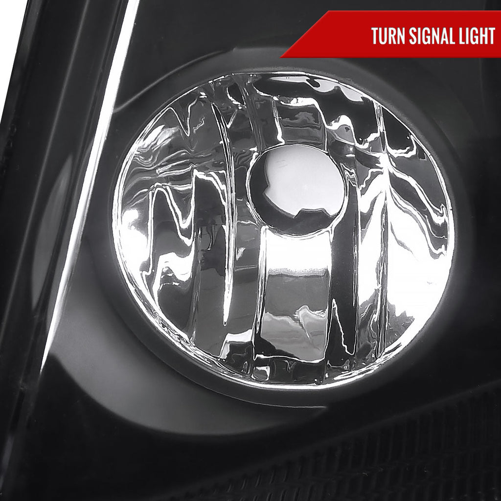 2004-2008 Ford F-150/ 2006-2008 Lincoln Mark LT Projector Headlights w/ Amber Reflectors (Matte Black Housing/Clear Lens)