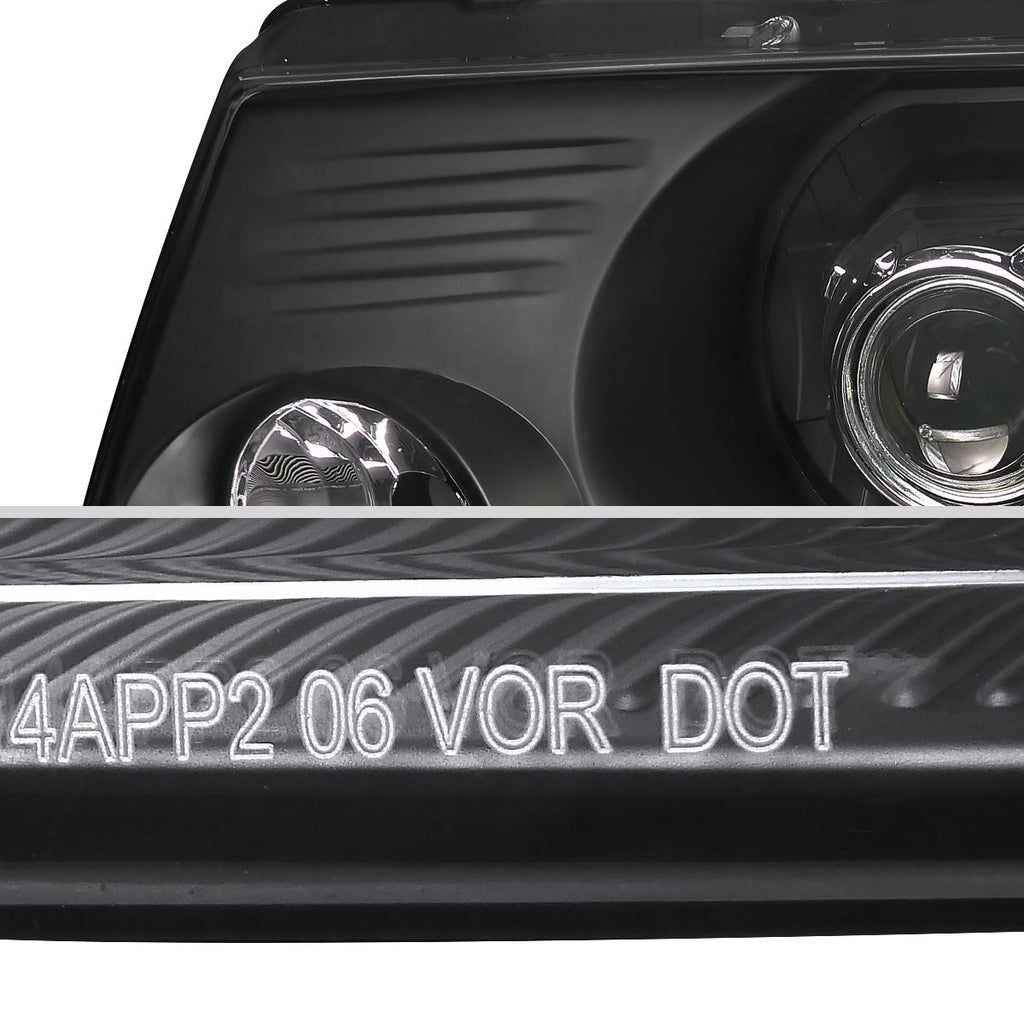 2004-2008 Ford F-150/ 2006-2008 Lincoln Mark LT Projector Headlights w/ Amber Reflectors (Matte Black Housing/Clear Lens)