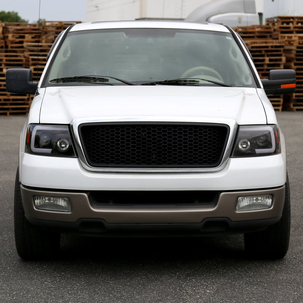 2004-2008 Ford F-150/ 2006-2008 Lincoln Mark LT Switchback Sequential LED C-Bar Projector Headlights (Matte Black Housing/Clear Lens)