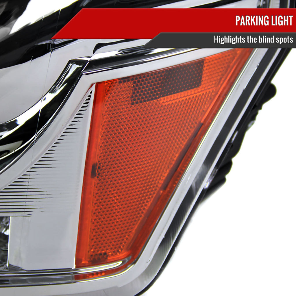 2009-2014 Ford F-150 Projector Headlights w/ LED Light Strip (Chrome Housing/Clear Lens)