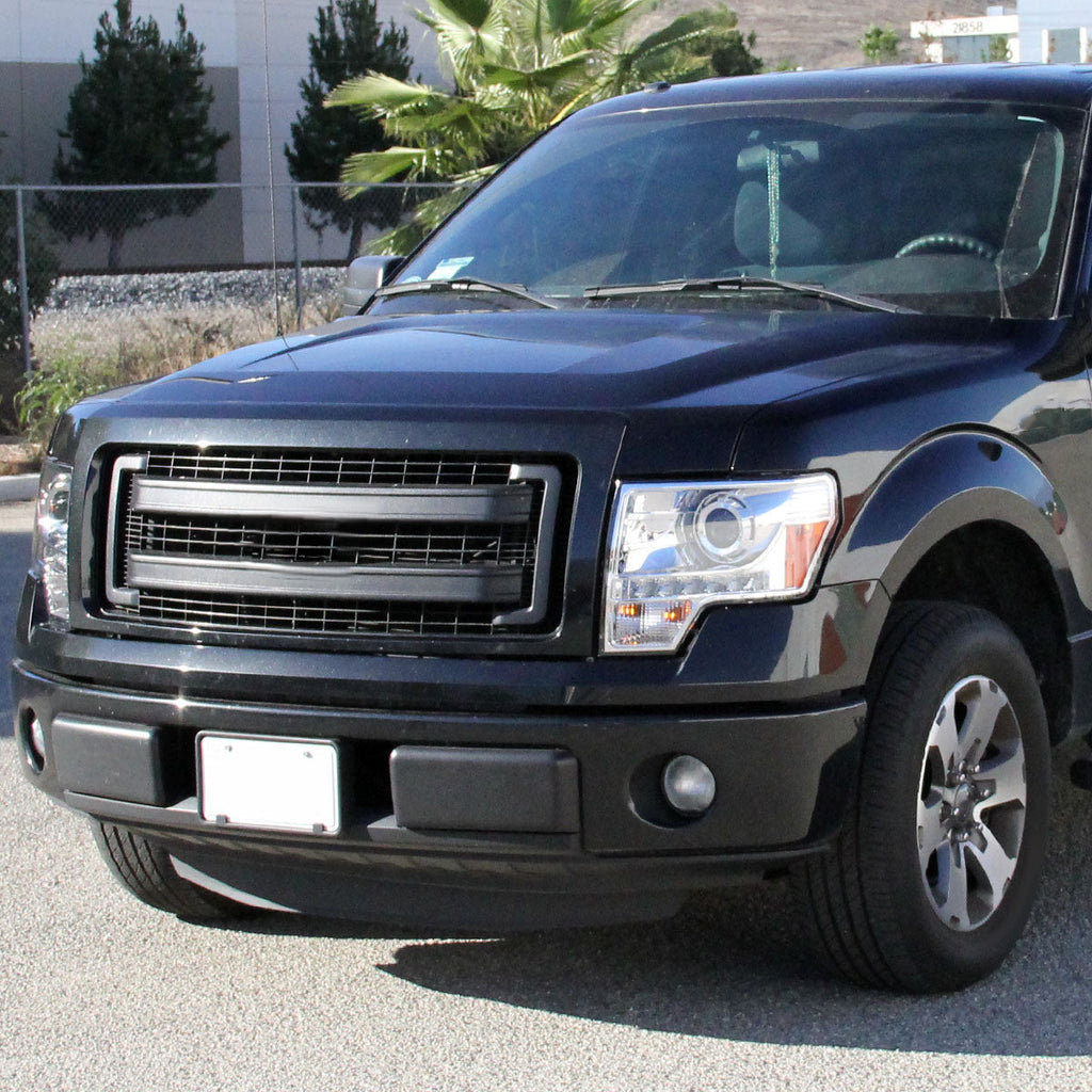 2009-2014 Ford F-150 Projector Headlights w/ LED Light Strip (Chrome Housing/Clear Lens)