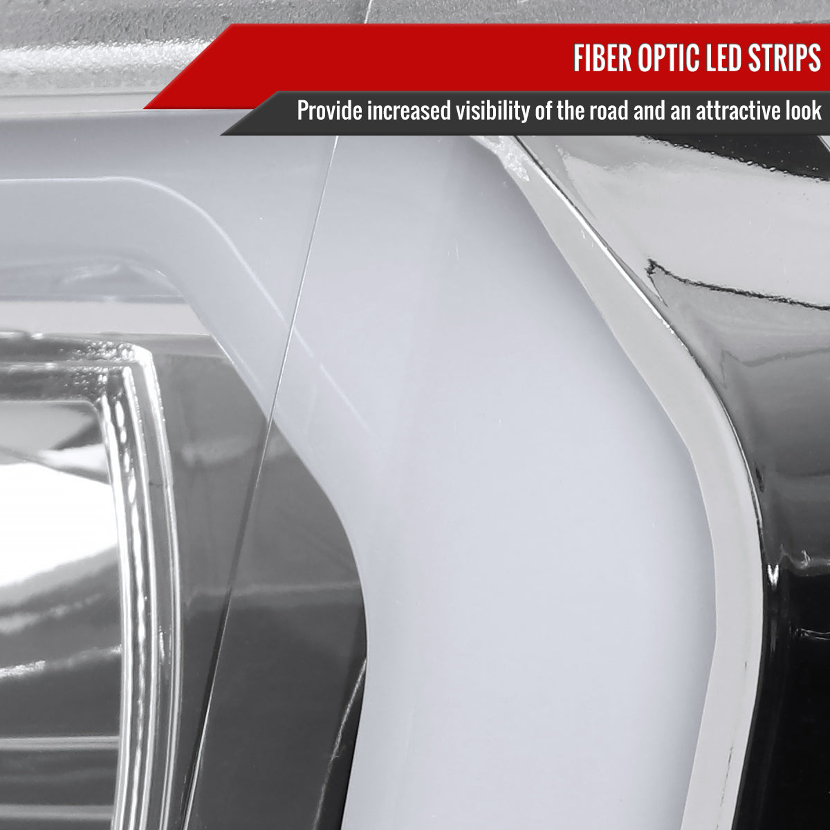 2009-2014 Ford F-150 LED C-Bar Projector Headlights (Chrome Housing/Clear Lens)