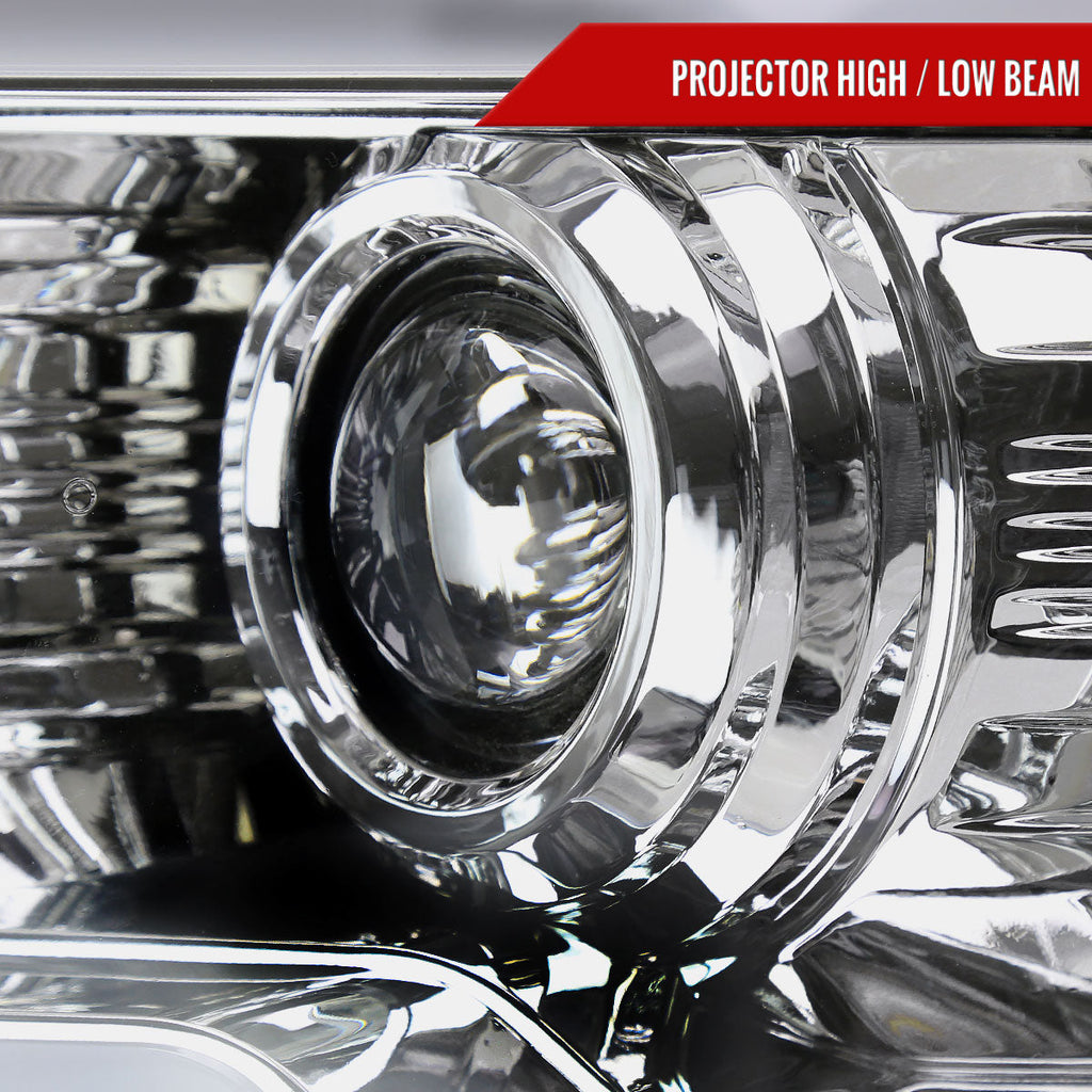 2009-2014 Ford F-150 LED Strip Projector Headlights (Chrome Housing/Clear Lens)