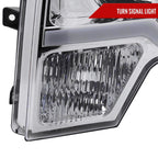 2009-2014 Ford F-150 LED Strip Projector Headlights (Chrome Housing/Clear Lens)