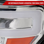 2009-2014 Ford F-150 Switchback Sequential LED Turn Signal Projector Headlights (Chrome Housing/Clear Lens)