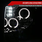 2009-2014 Ford F-150 Dual Halo Projector Headlights (Chrome Housing/Clear Lens)