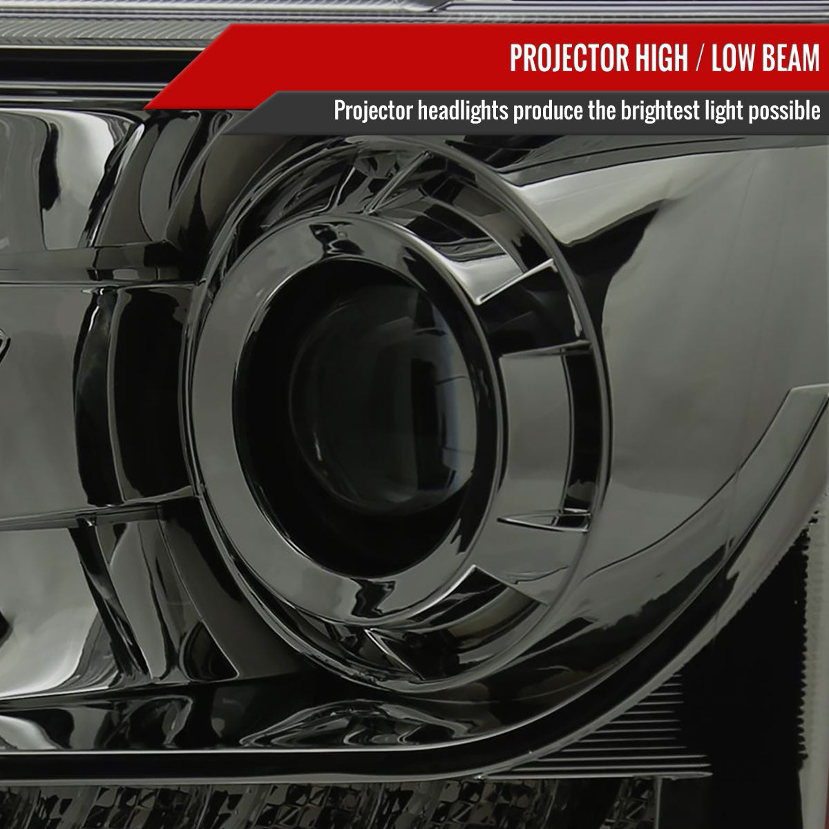 2009-2014 Ford F-150 Projector Headlights w/ LED Light Strip (Chrome Housing/Smoked Lens)