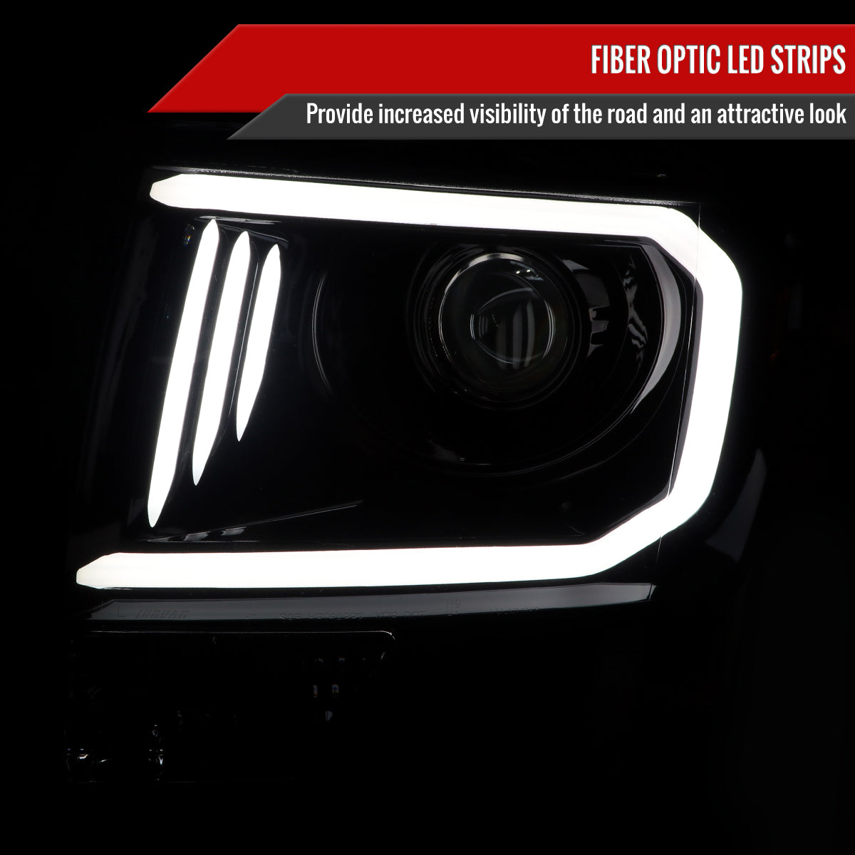2009-2014 Ford F-150 LED C-Bar Projector Headlights (Glossy Black Housing/Smoked Lens)
