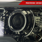 2009-2014 Ford F-150 LED Strip Projector Headlights (Chrome Housing/Smoked Lens)