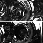 2009-2014 Ford F-150 Dual U-Ring Halo Projector Headlights w/ LED Light Strip (Chrome Housing/Smoked Lens)