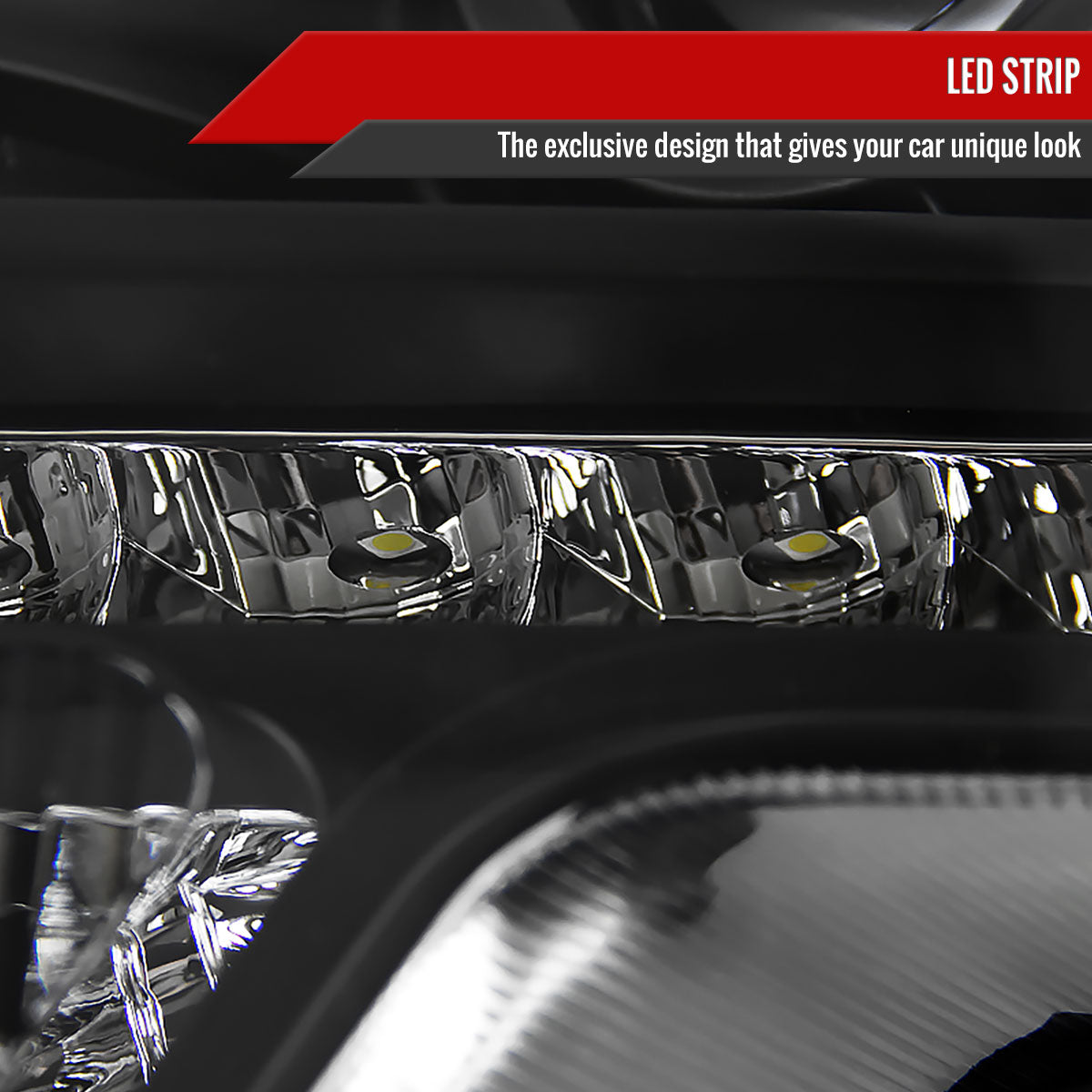 2009-2014 Ford F-150 Projector Headlights w/ LED Light Strip (Matte Black Housing/Clear Lens)