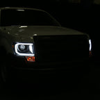2009-2014 Ford F-150 LED C-Bar Projector Headlights (Matte Black Housing/Clear Lens)