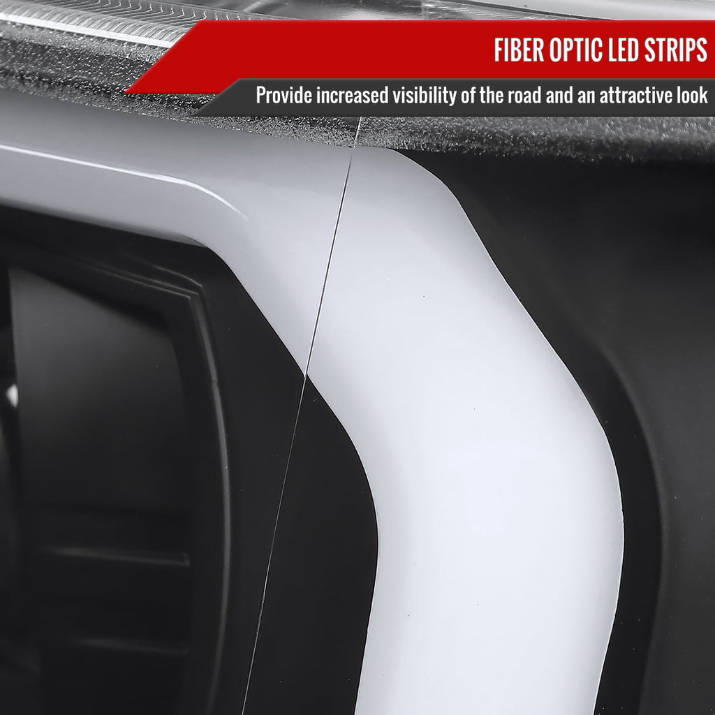 2009-2014 Ford F-150 LED C-Bar Projector Headlights (Matte Black Housing/Clear Lens)