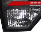 2009-2014 Ford F-150 Projector Headlights w/ Amber Reflectors (Matte Black Housing/Clear Lens)