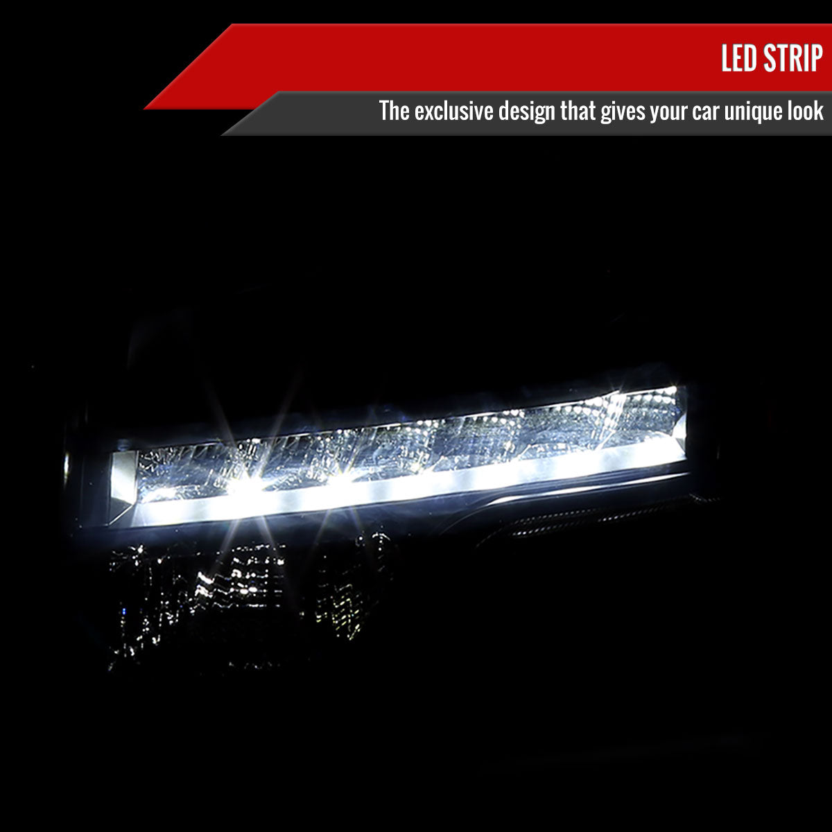 2009-2014 Ford F-150 Projector Headlights w/ LED Light Strip (Black Housing/Smoked Lens)