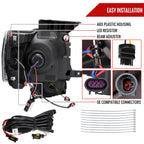 2009-2014 Ford F-150 Switchback Sequential LED Turn Signal Projector Headlights (Matte Black Housing/Smoked Lens)