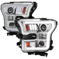 2015-2017 Ford F-150 LED Bar Projector Headlights - RS (Chrome Housing/Clear Lens)