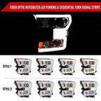 2015-2017 Ford F-150 LED Bar Projector Headlights w/ Switchback Sequential Turn Signals (Chrome Housing / Clear Lens)