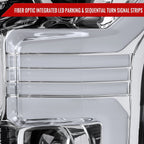 2015-2017 Ford F-150 LED Bar Projector Headlights w/ Switchback Sequential Turn Signals (Chrome Housing / Clear Lens)
