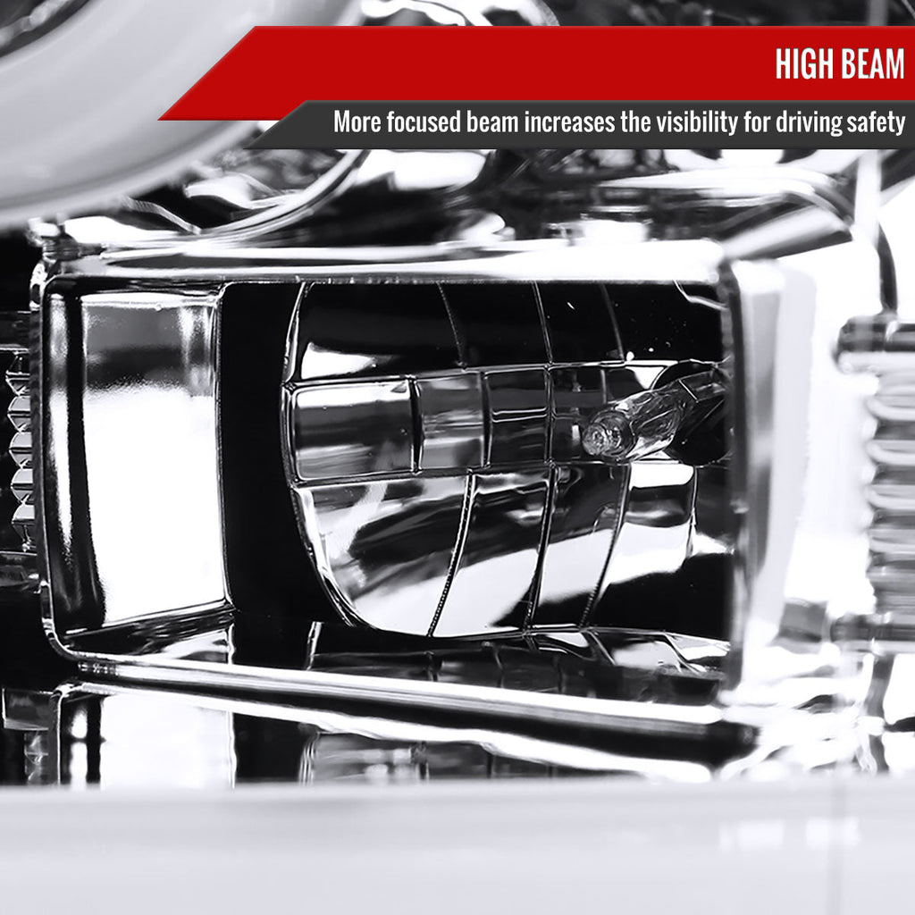 2015-2017 Ford F-150 LED Bar Projector Headlights (Chrome Housing/Clear Lens)