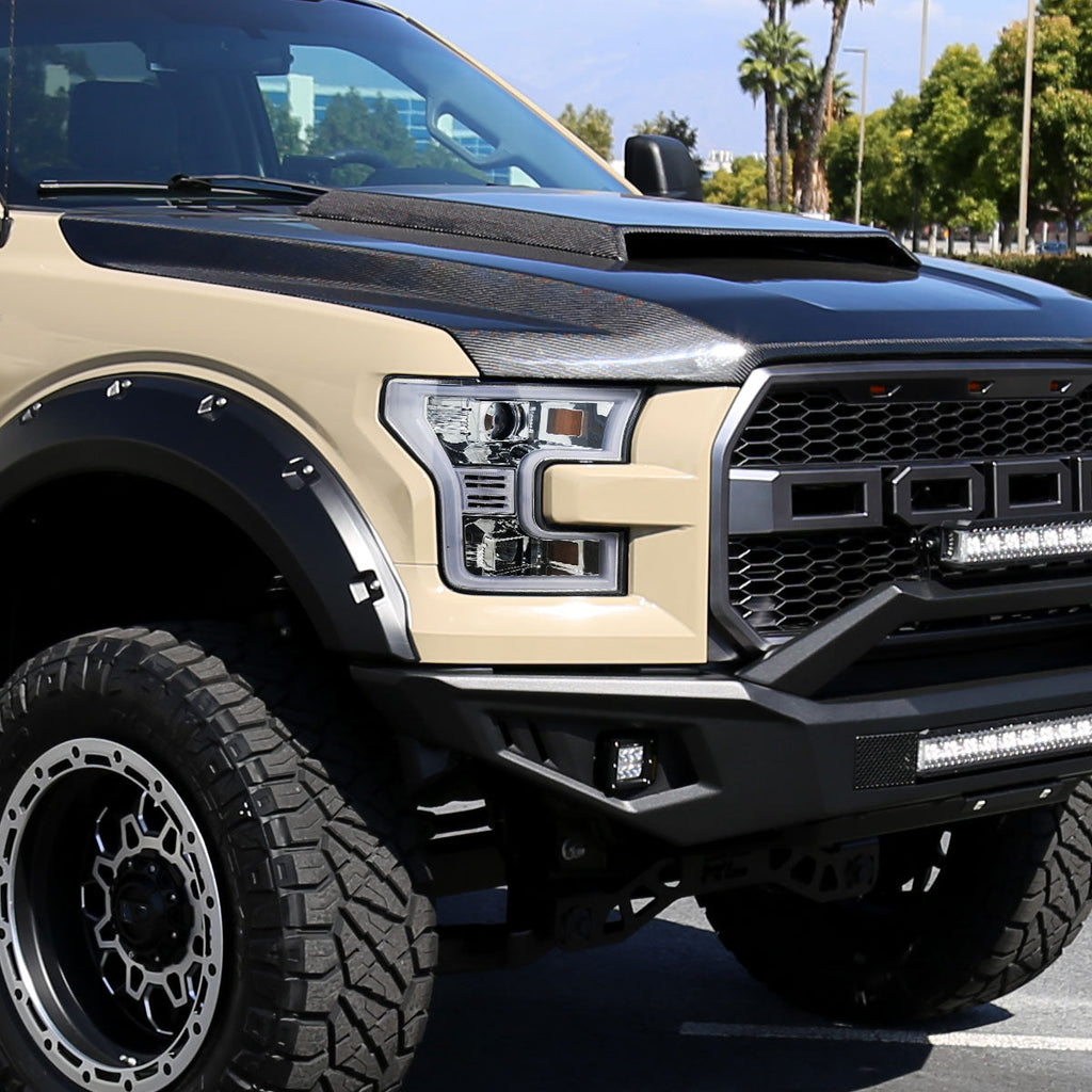 2015-2017 Ford F-150 LED Bar Projector Headlights (Chrome Housing/Clear Lens)