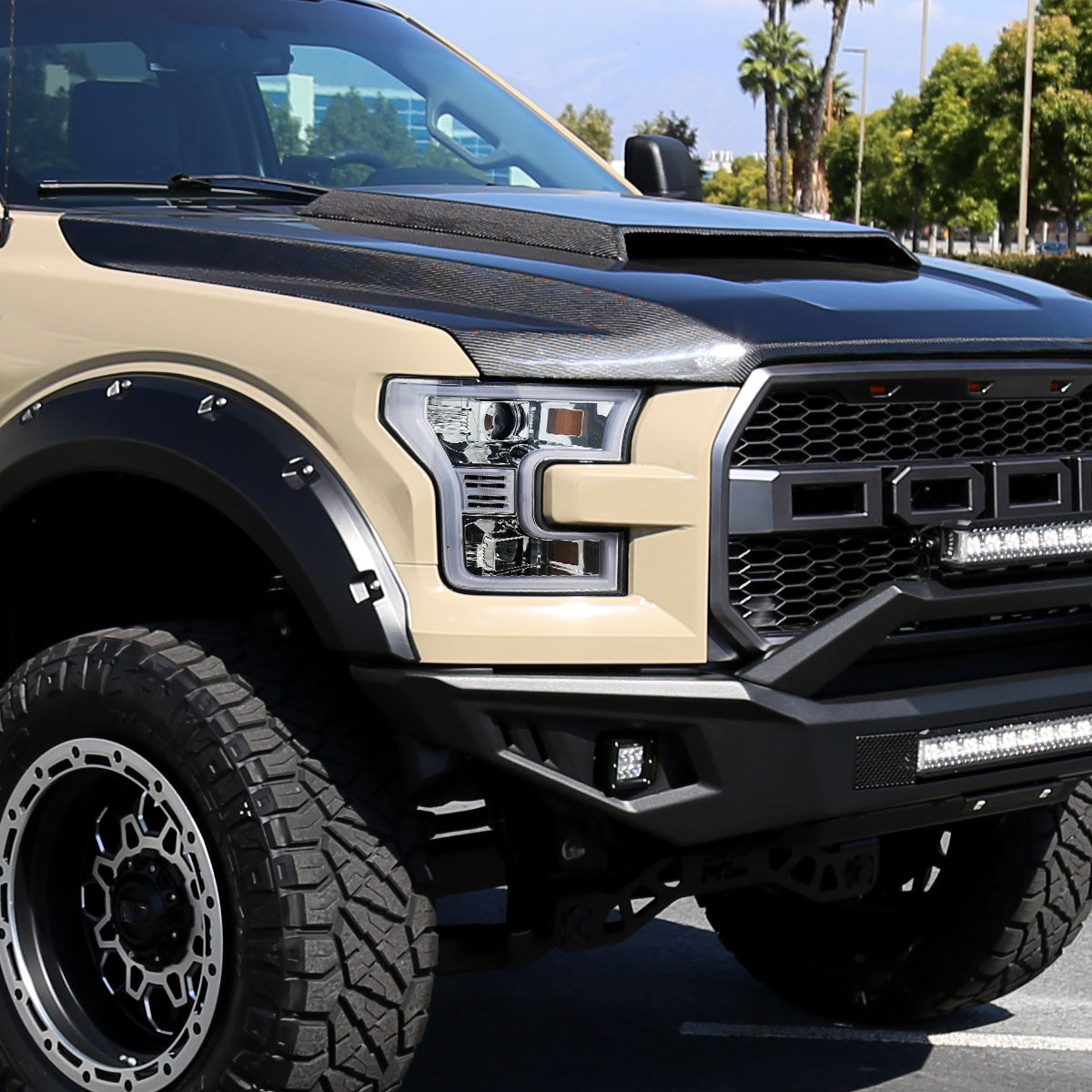 2015-2017 Ford F-150 LED Bar Projector Headlights (Chrome Housing/Clear Lens)