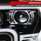 2015-2017 Ford F-150 LED Bar Projector Headlights (Jet Black Housing/Clear Lens)