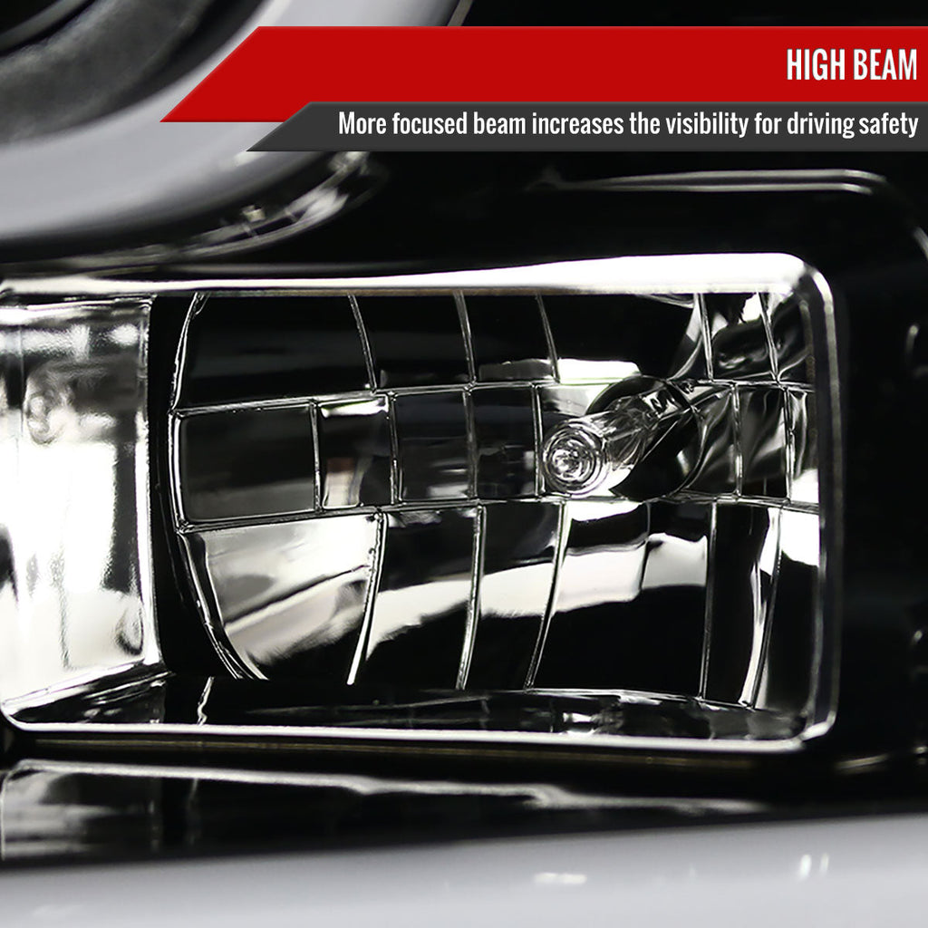 2015-2017 Ford F-150 LED Bar Projector Headlights (Jet Black Housing/Clear Lens)