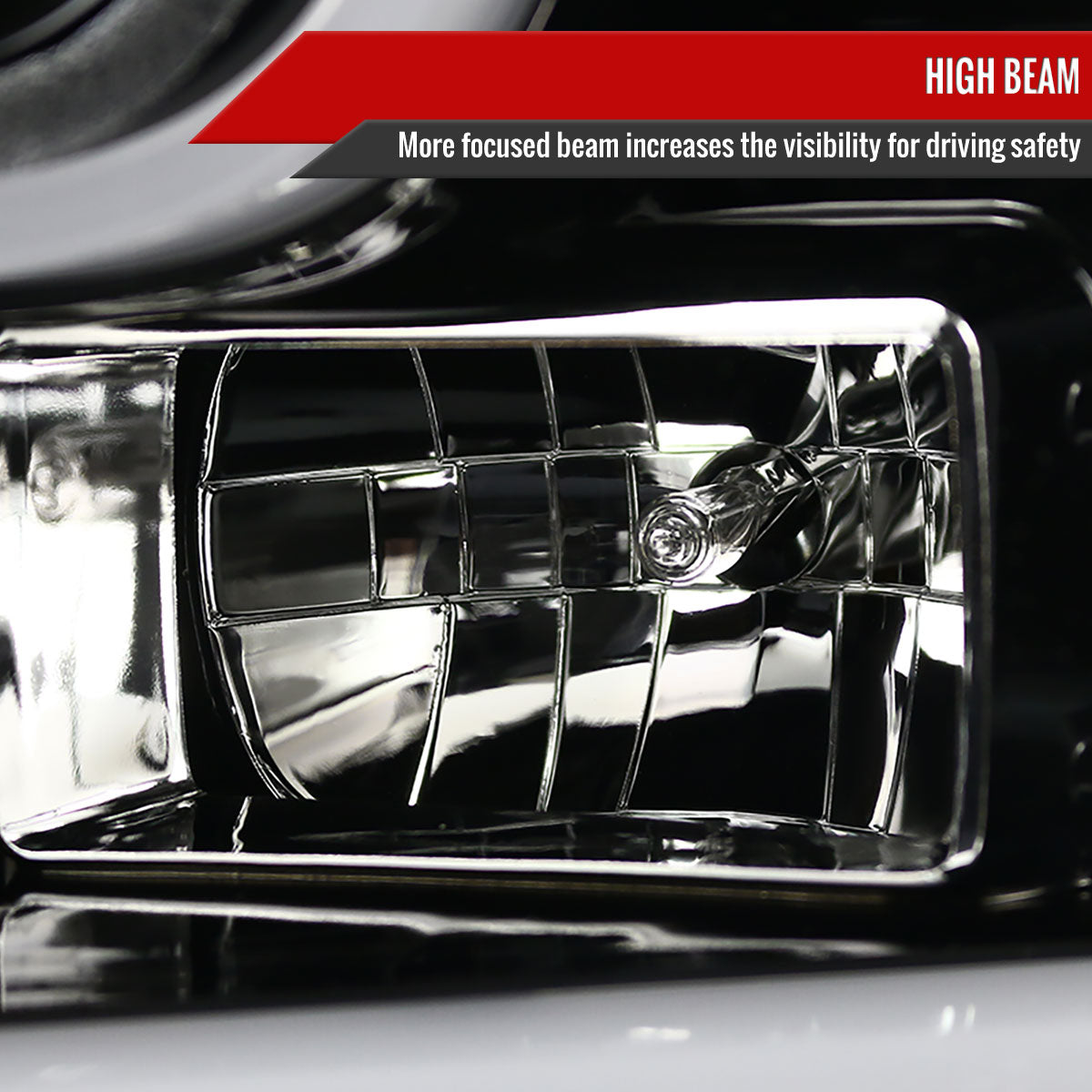 2015-2017 Ford F-150 LED Bar Projector Headlights (Jet Black Housing/Clear Lens)