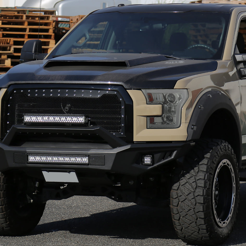 2015-2017 Ford F-150 LED Bar Projector Headlights (Chrome Housing / Smoked Lens)