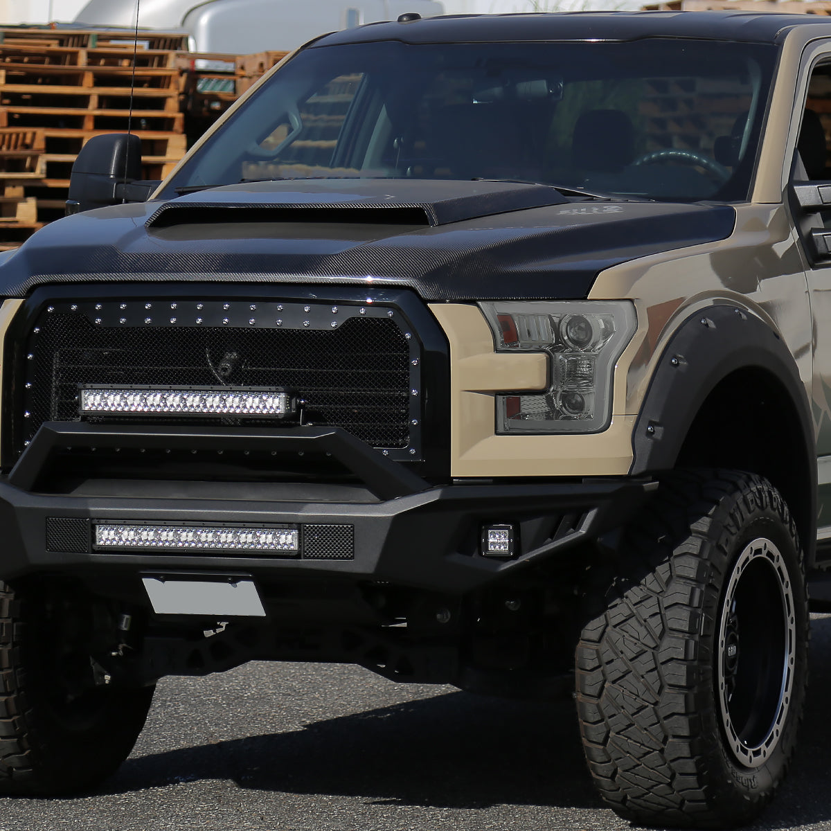 2015-2017 Ford F-150 LED Bar Projector Headlights (Chrome Housing / Smoked Lens)