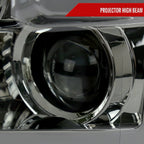 2015-2017 Ford F-150 LED Bar Projector Headlights w/ Switchback Sequential Turn Signals (Chrome Housing / Smoked Lens)