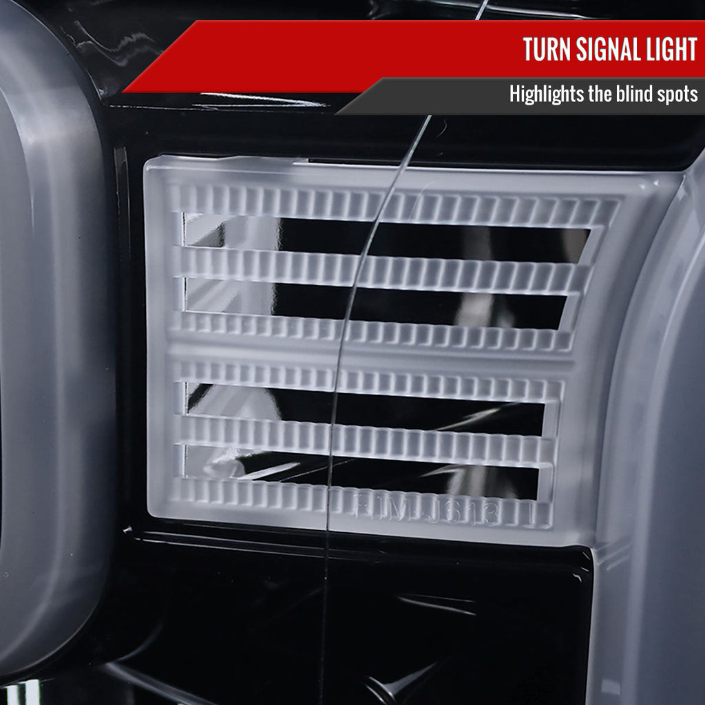 2015-2017 Ford F-150 LED Bar Outline Projector Headlights (Glossy Black Housing/Smoked Lens)