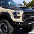 2015-2017 Ford F-150 LED Bar Outline Projector Headlights (Glossy Black Housing/Smoked Lens)