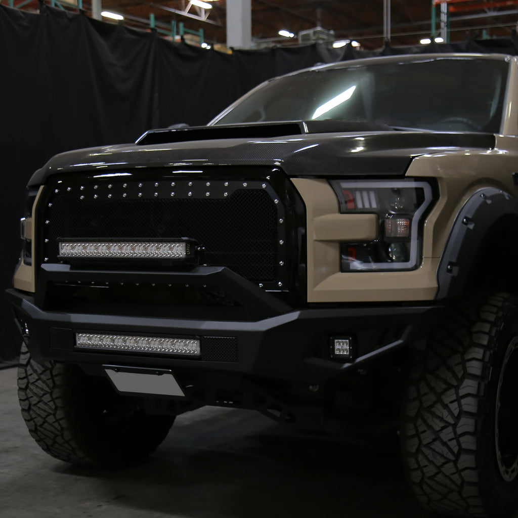 2015-2017 Ford F-150 LED Bar Projector Headlights - RS (Matte Black Housing / Clear Lens)