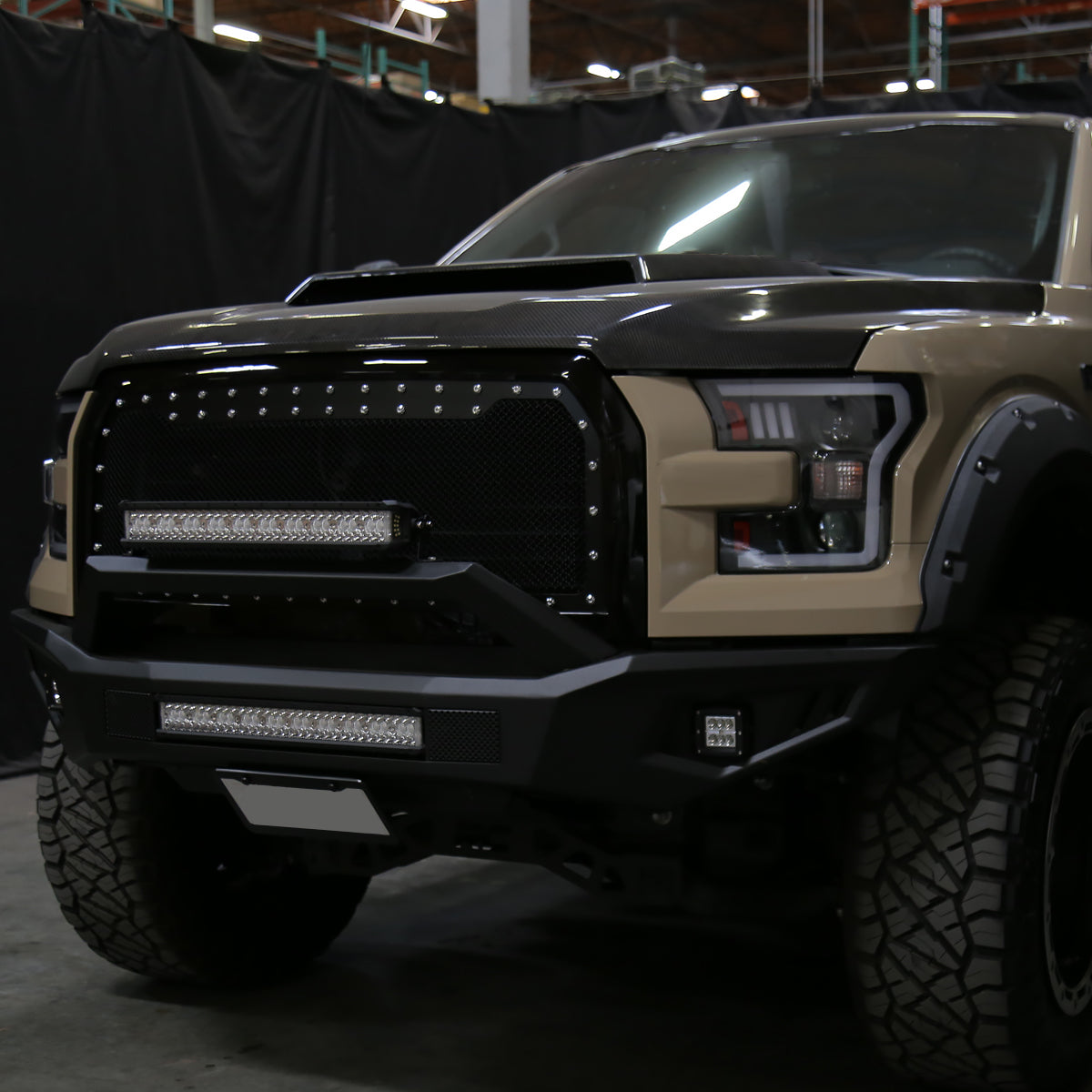 2015-2017 Ford F-150 LED Bar Projector Headlights - RS (Matte Black Housing / Clear Lens)