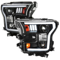 2015-2017 Ford F-150 LED Bar Projector Headlights - RS (Matte Black Housing / Clear Lens)