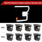 2015-2017 Ford F-150 LED Bar Projector Headlights w/ Switchback Sequential Turn Signals (Black Housing / Clear Lens)