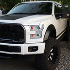 2015-2017 Ford F-150 LED Bar Projector Headlights w/ Switchback Sequential Turn Signals (White Housing / Clear Lens)