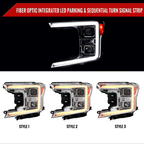 2018-2020 Ford F-150 LED C-Bar Projector Headlights w/ Switchback Sequential Turn Signal Lights (Chrome Housing / Clear Lens)