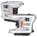 2018-2020 Ford F-150 LED C-Bar Projector Headlights (Chrome Housing / Clear Lens)