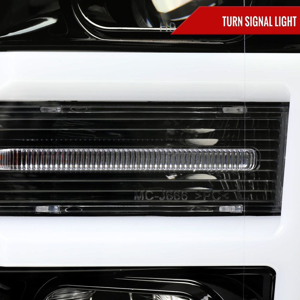2018-2020 Ford F-150 LED C-Bar Projector Headlights (Glossy Black Housing / Clear Lens)