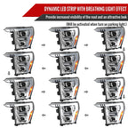 2021-2023 Ford F-150 Projector Headlight w/ Switchback Sequential Turn Signal LED Bar (Chrome Housing / Clear Lens)