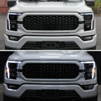2021-2023 Ford F-150 Projector Headlight w/ Switchback Sequential Turn Signal LED Bar (Black Housing / Smoked Lens)