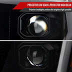 2021-2023 Ford F-150 Projector Headlight w/ Switchback Sequential Turn Signal LED Bar (Black Housing / Smoked Lens)