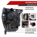 2021-2023 Ford F-150 Projector Headlight w/ Switchback Sequential Turn Signal LED Bar (Black Housing / Smoked Lens)