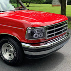 1992-1996 Ford F-150 F-250 F-350 Bronco Dual Halo Projector Headlights (Glossy Black Housing/Smoked Lens)