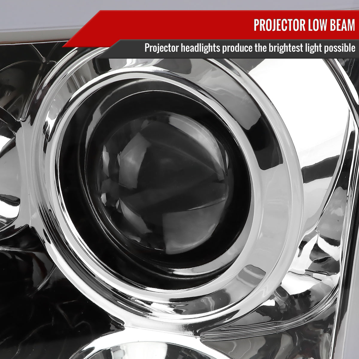 1997-2004 Ford F-150 / 1997-2002 Expedition LED C-Bar Projector Headlights (Chrome Housing/Clear Lens)