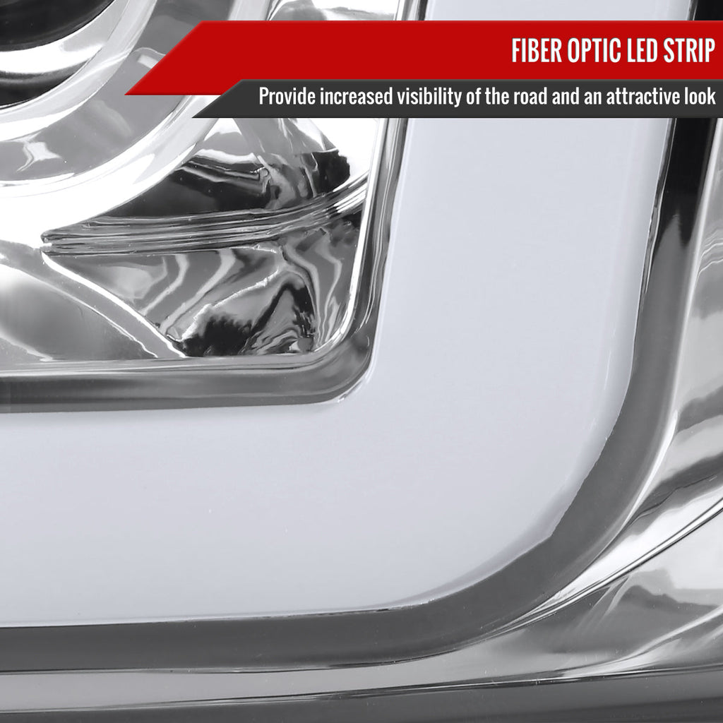 1997-2004 Ford F-150 / 1997-2002 Expedition LED C-Bar Projector Headlights (Chrome Housing/Clear Lens)