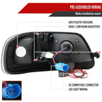 1997-2004 Ford F-150 / 1997-2002 Expedition Projector Headlights w/ SMD LED Light Strip (Chrome Housing/Clear Lens)